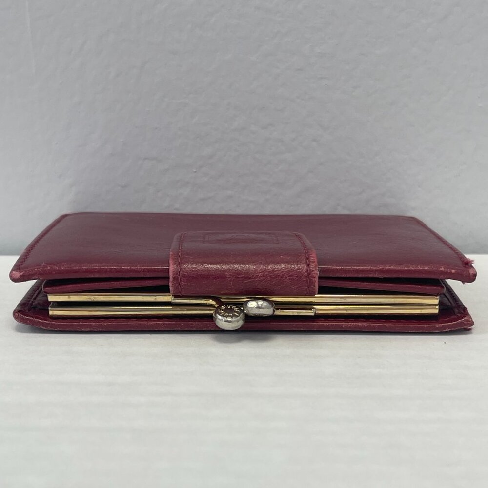 Celine Vintage Bordeaux Compact Wallet w/ Kisslock Coin Compartment - Preowned - Picture 11 of 14